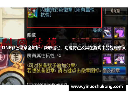 DNF彩色徽章全解析：获取途径、功能特点及其在游戏中的战略意义